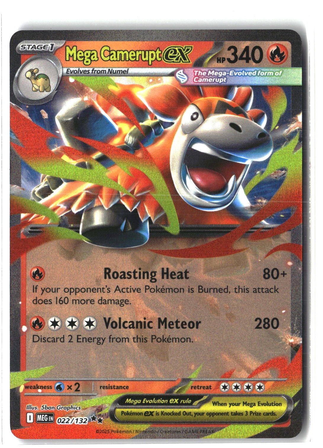 Mega Camerupt ex Holofoil NM (Mega Evolution 022/132)