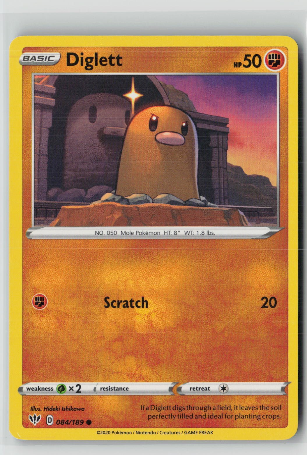 Diglett (SWSH03: Darkness Ablaze 084/189) NM
