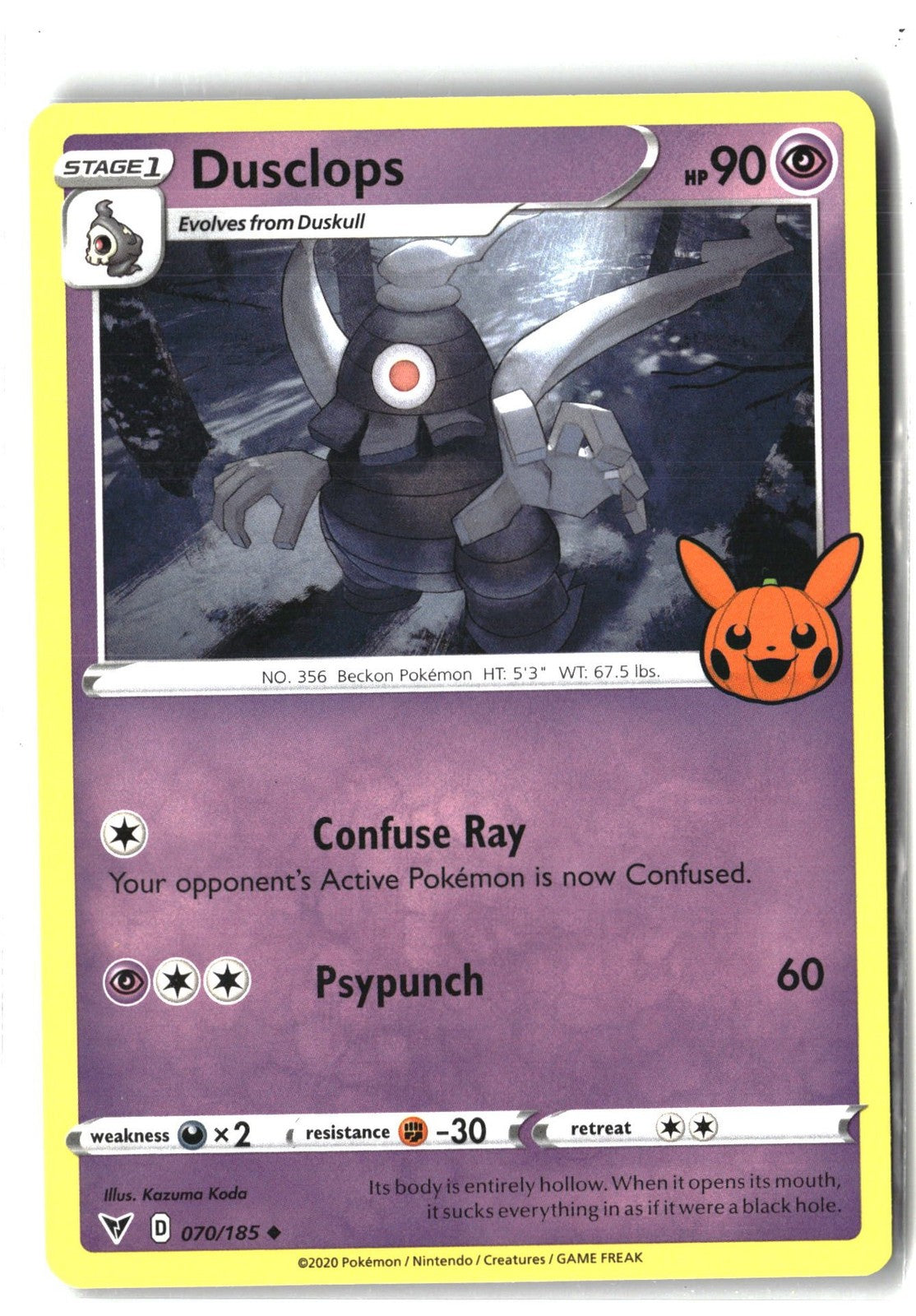 Dusclops (SWSH04: Vivid Voltage 070/185) NM
