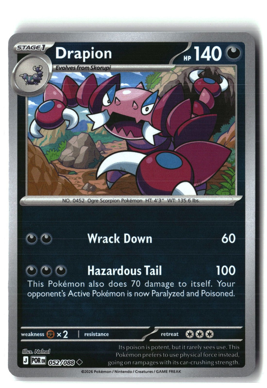 Drapion Reverse Holofoil NM (Perfect Order 052/088)