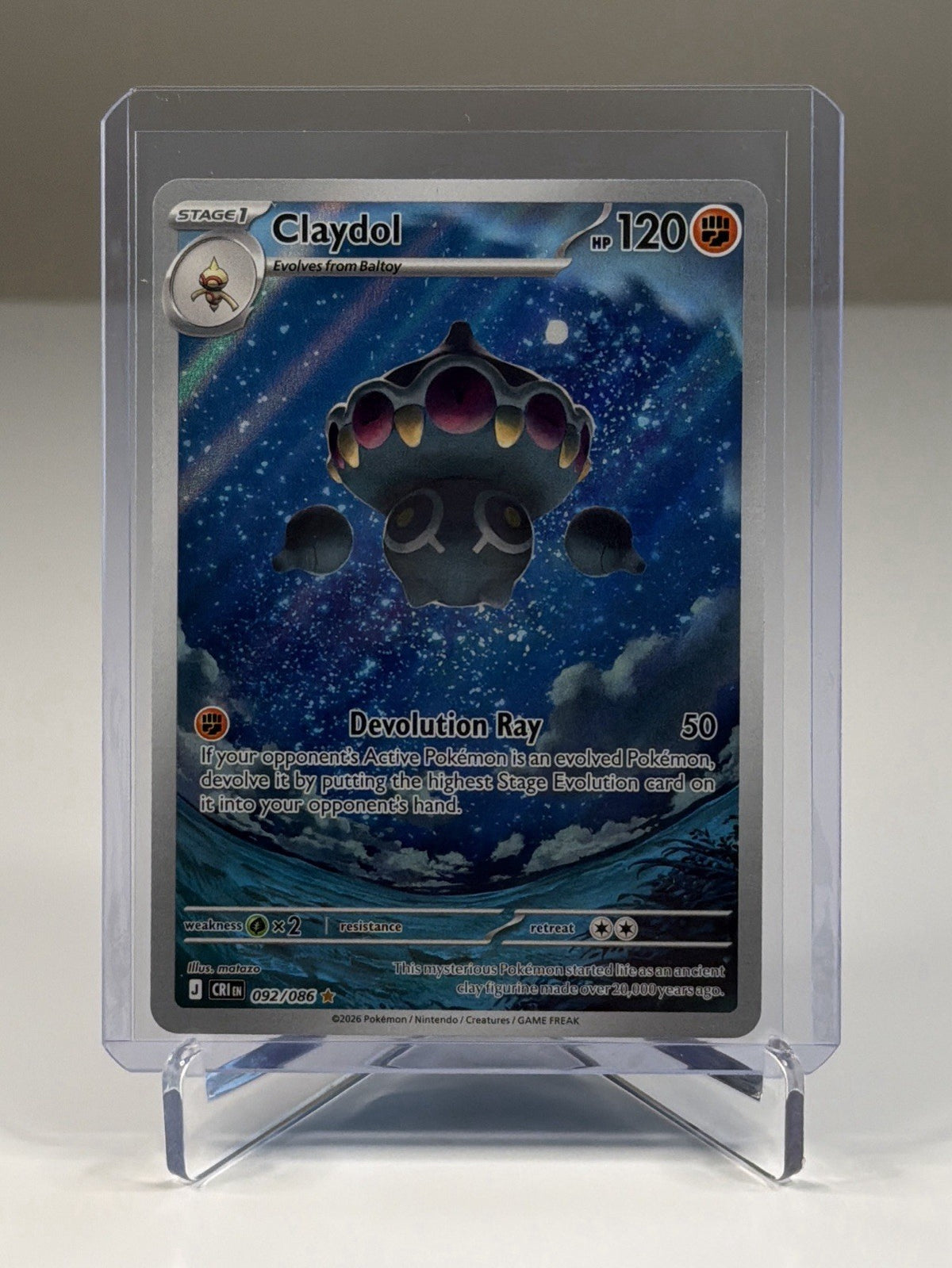 Claydol 92/86 Illustration Rare Pokemon TCG Chaos Rising NM Near Mint
