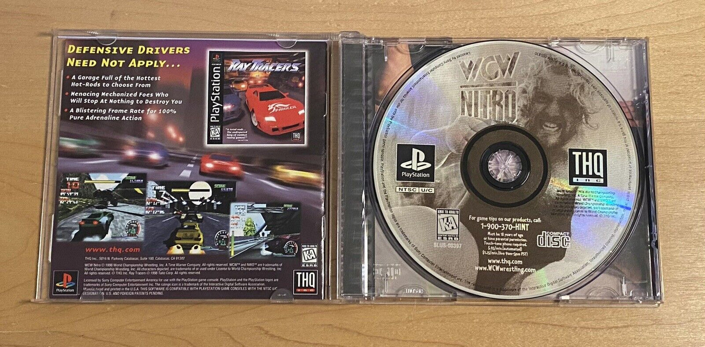 WCW Nitro (Sony PlayStation 1 PS1, 1998) CIB, Black Label, Tested & Authentic