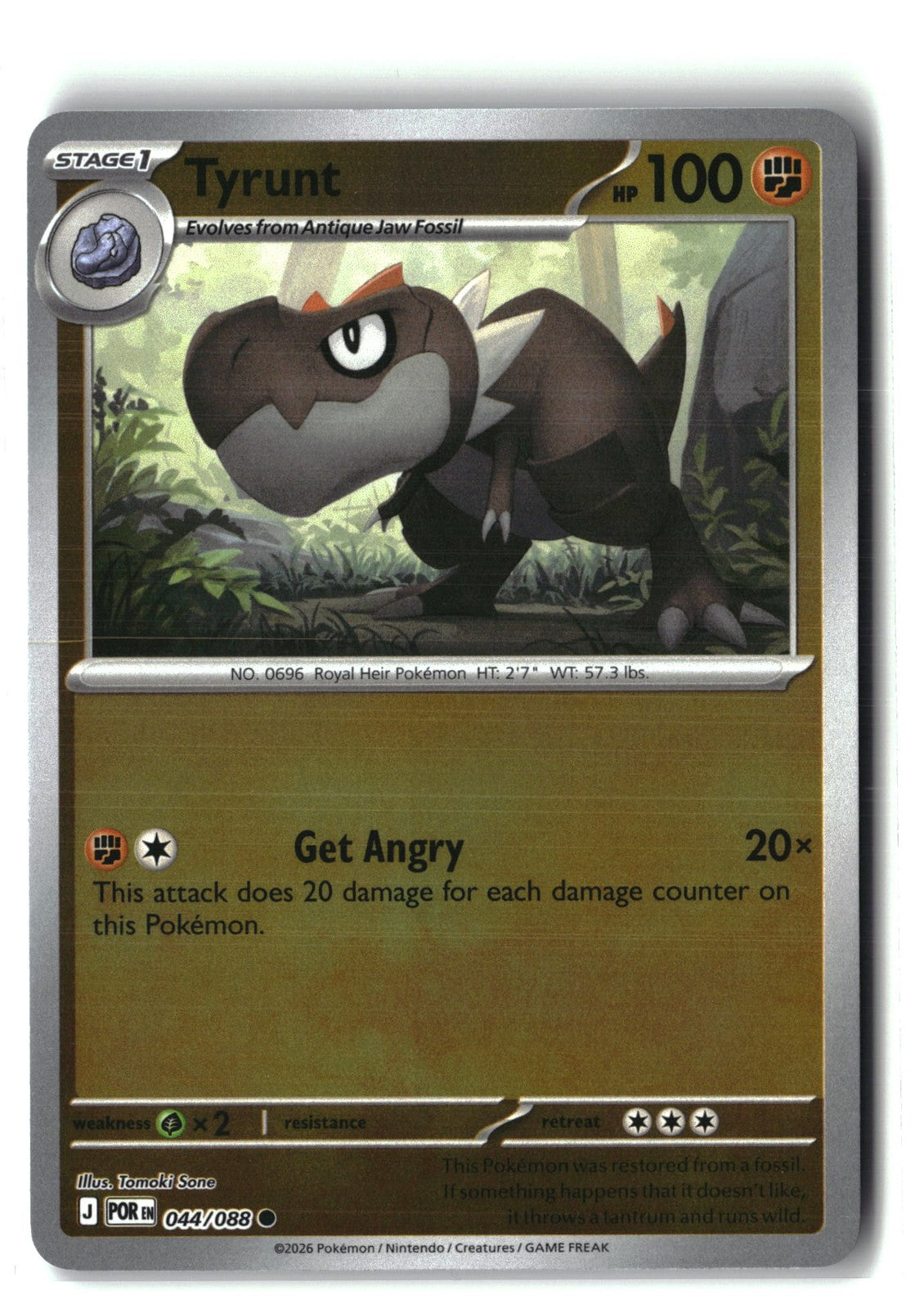 Tyrunt Reverse Holofoil NM (Perfect Order 044/088)