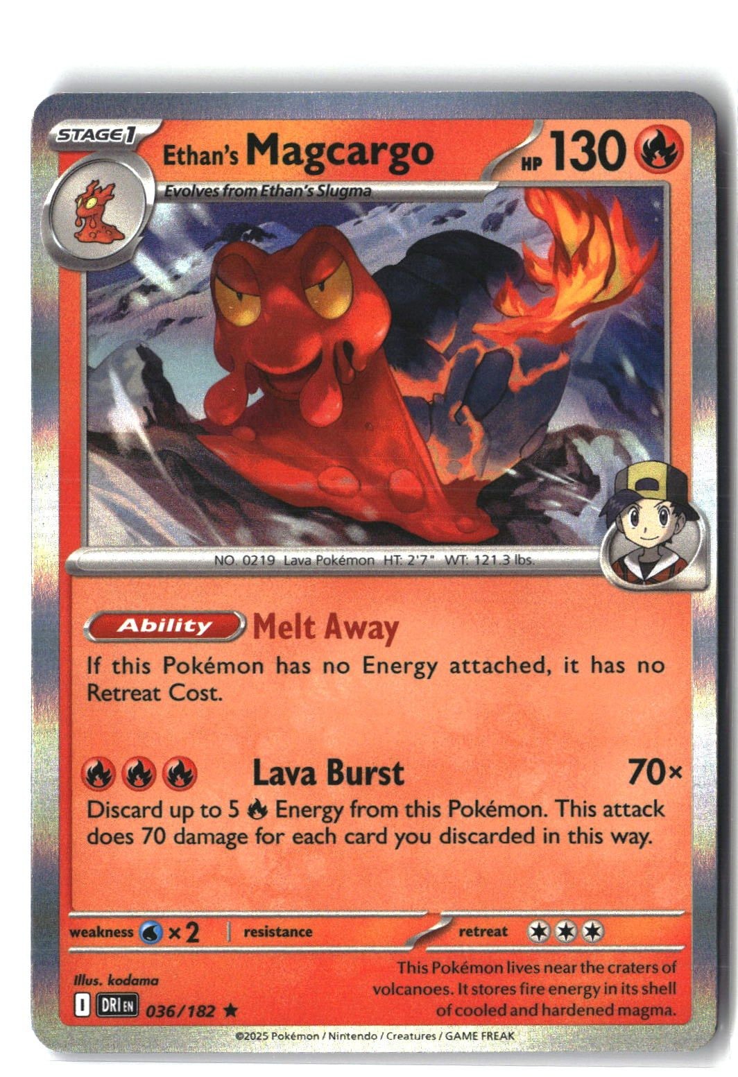 Ethan's Magcargo Holofoil NM (Destined Rivals 036/182)