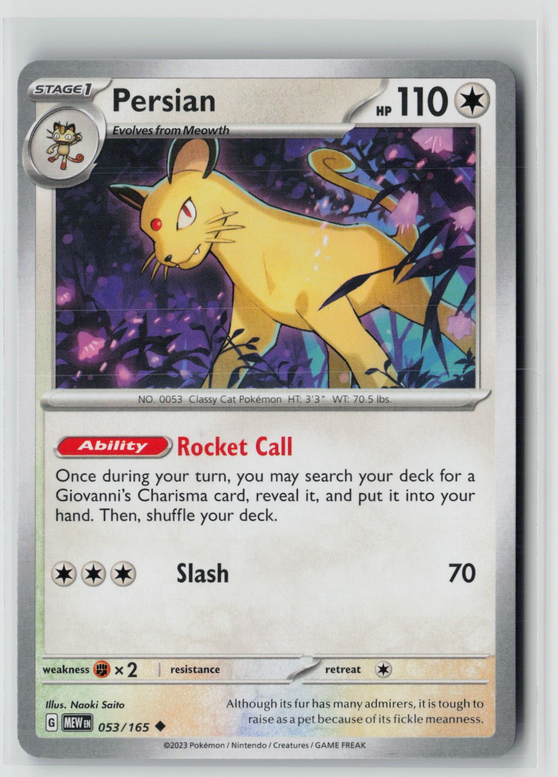 Persian (SV: Scarlet & Violet 151 053/165) NM