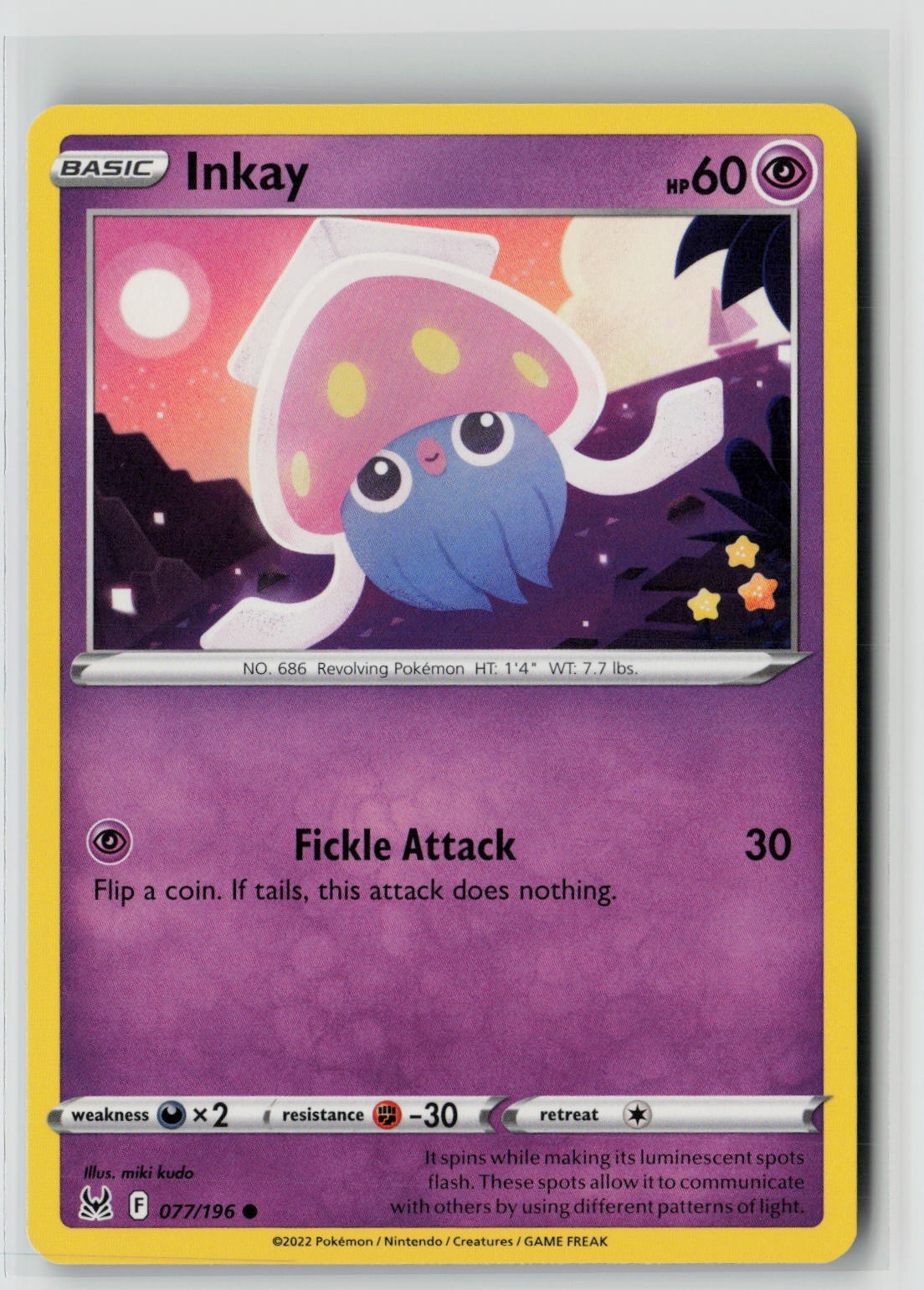 Inkay (077) (SWSH11: Lost Origin 077/196) NM