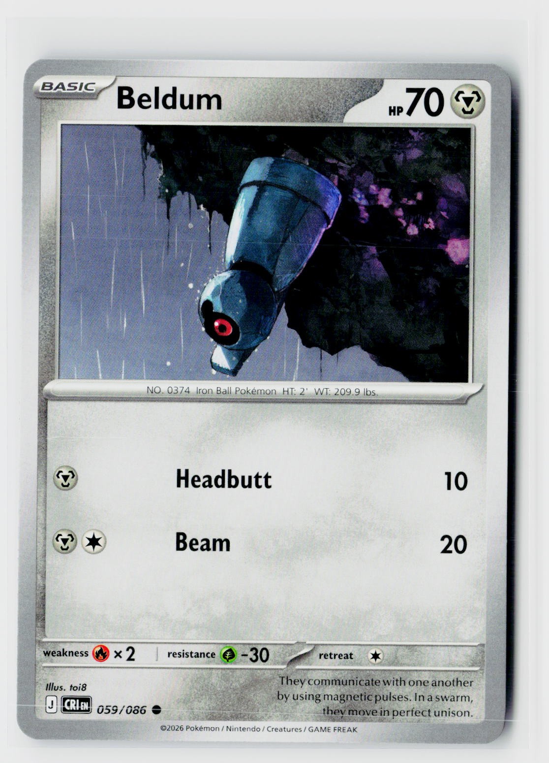 Beldum (Chaos Rising 059/086) NM