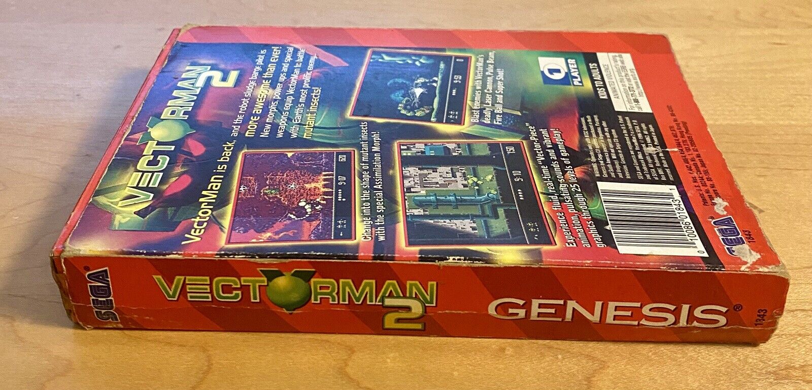 Vectorman 2 (SEGA Genesis, 1996) In Box, No Manual, Authentic, Tested, & Works