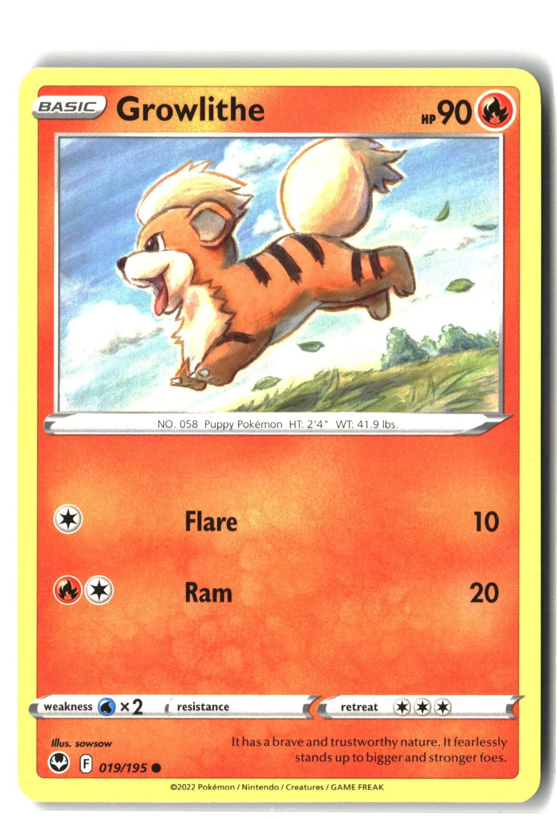 Growlithe (SWSH12: Silver Tempest 019/195) NM