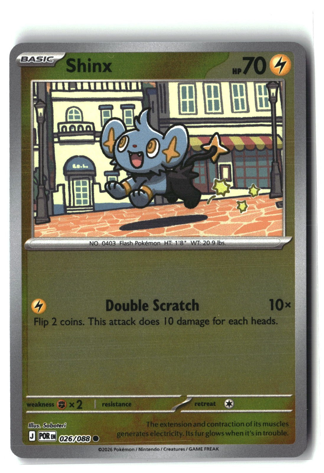 Shinx Reverse Holofoil NM (Perfect Order 026/088)