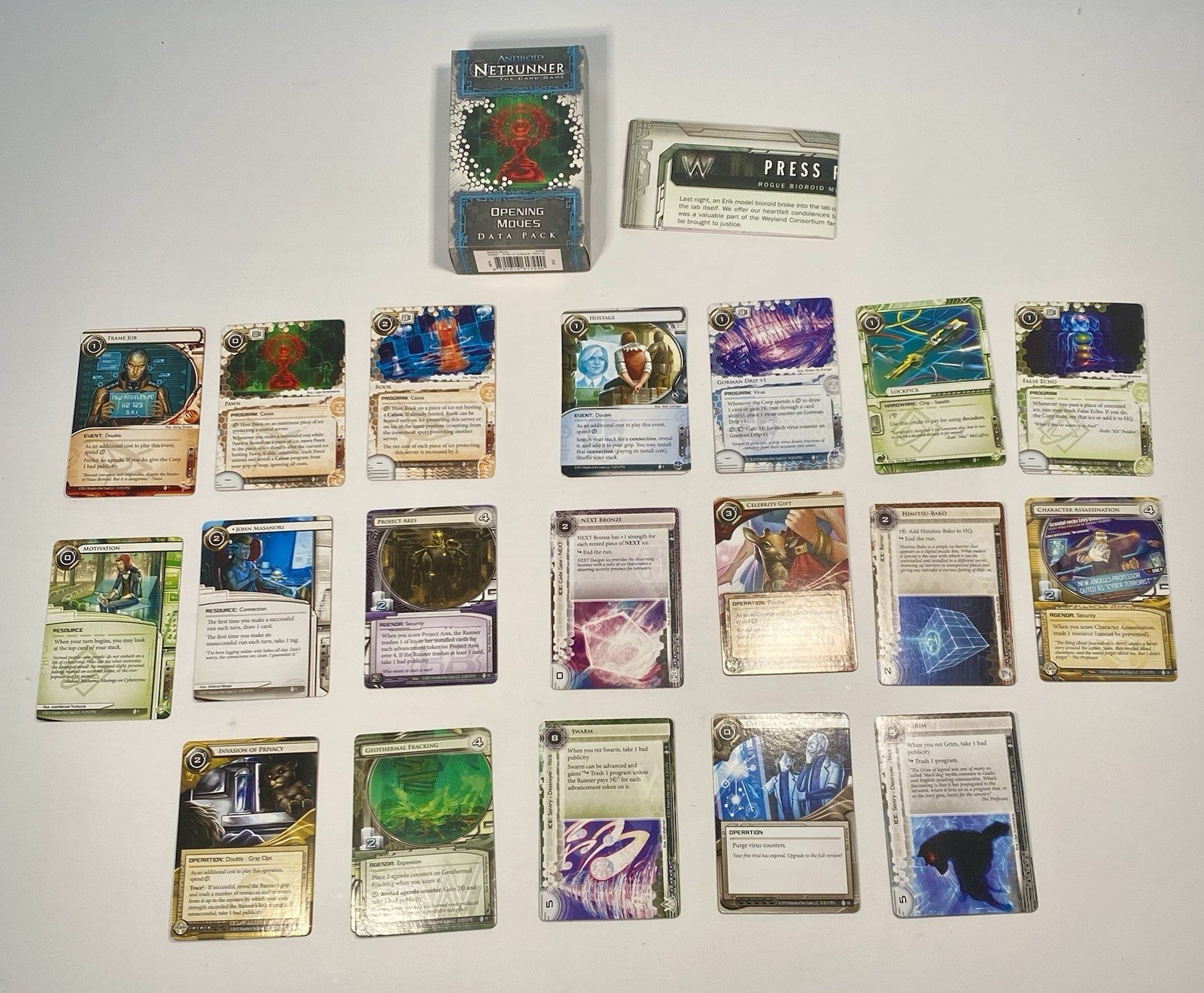 Android Netrunner LCG Opening Move Data Pack 2013 Fantasy Flight Games Read Desc