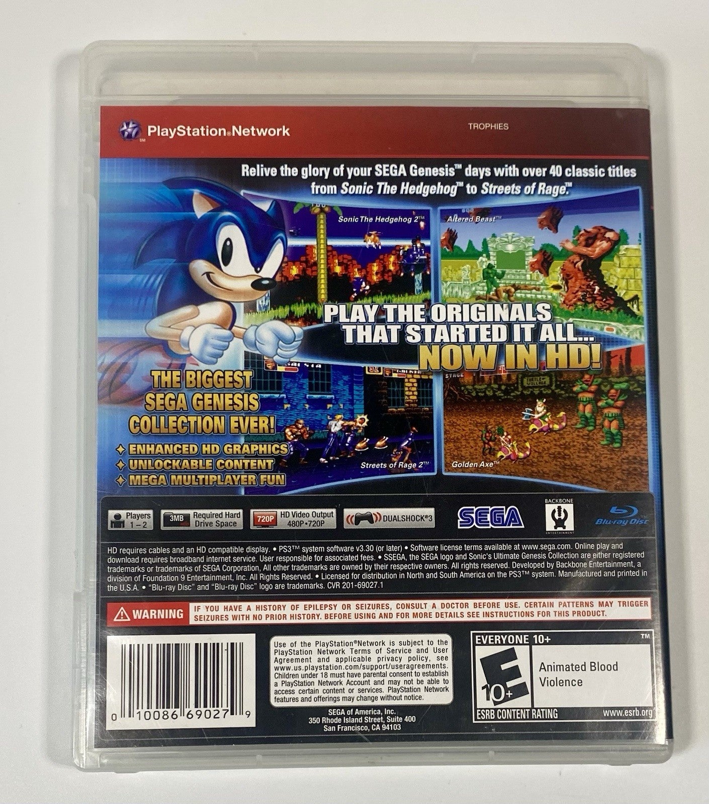 Sonic's Ultimate Genesis Collection PlayStation 3 PS3 Complete CIB w/ Manual