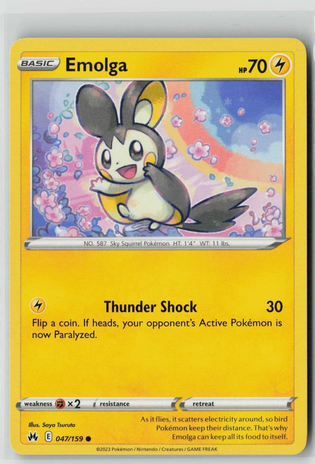 Emolga (SWSH: Crown Zenith 047/159) NM