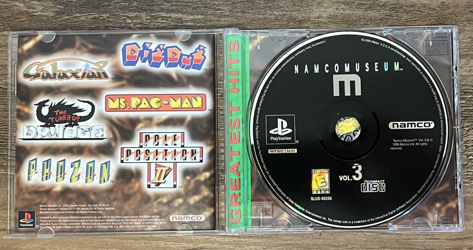 Sony PlayStation 1 Video Game "Namco Museum Volume 3 Greatest Hits" Edition 1996