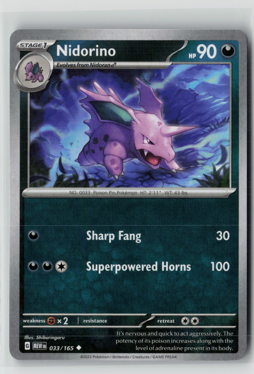 Nidorino (SV: Scarlet & Violet 151 033/165) NM
