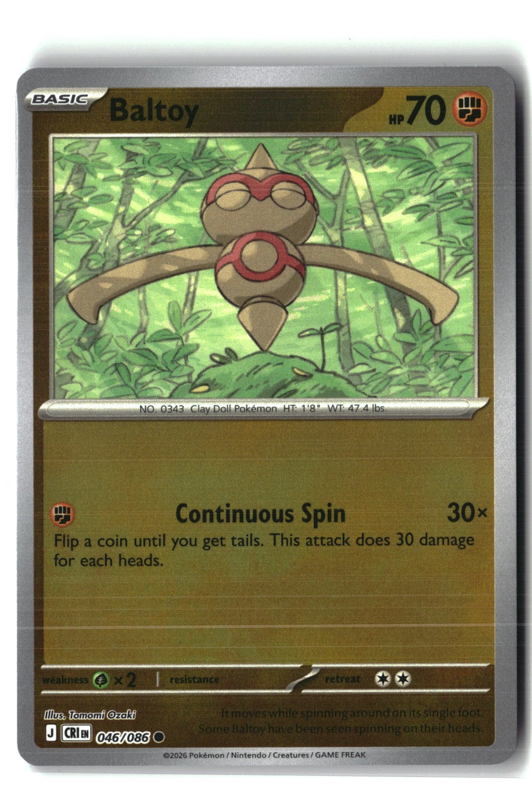 Baltoy Reverse Holofoil NM (Chaos Rising 046/086)