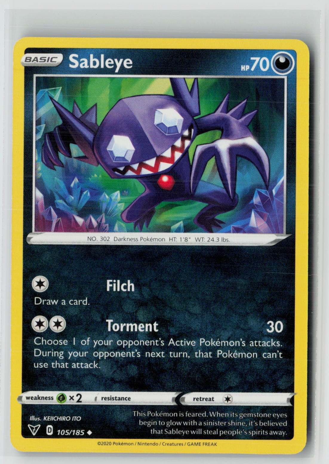 Sableye (SWSH04: Vivid Voltage 105/185) NM