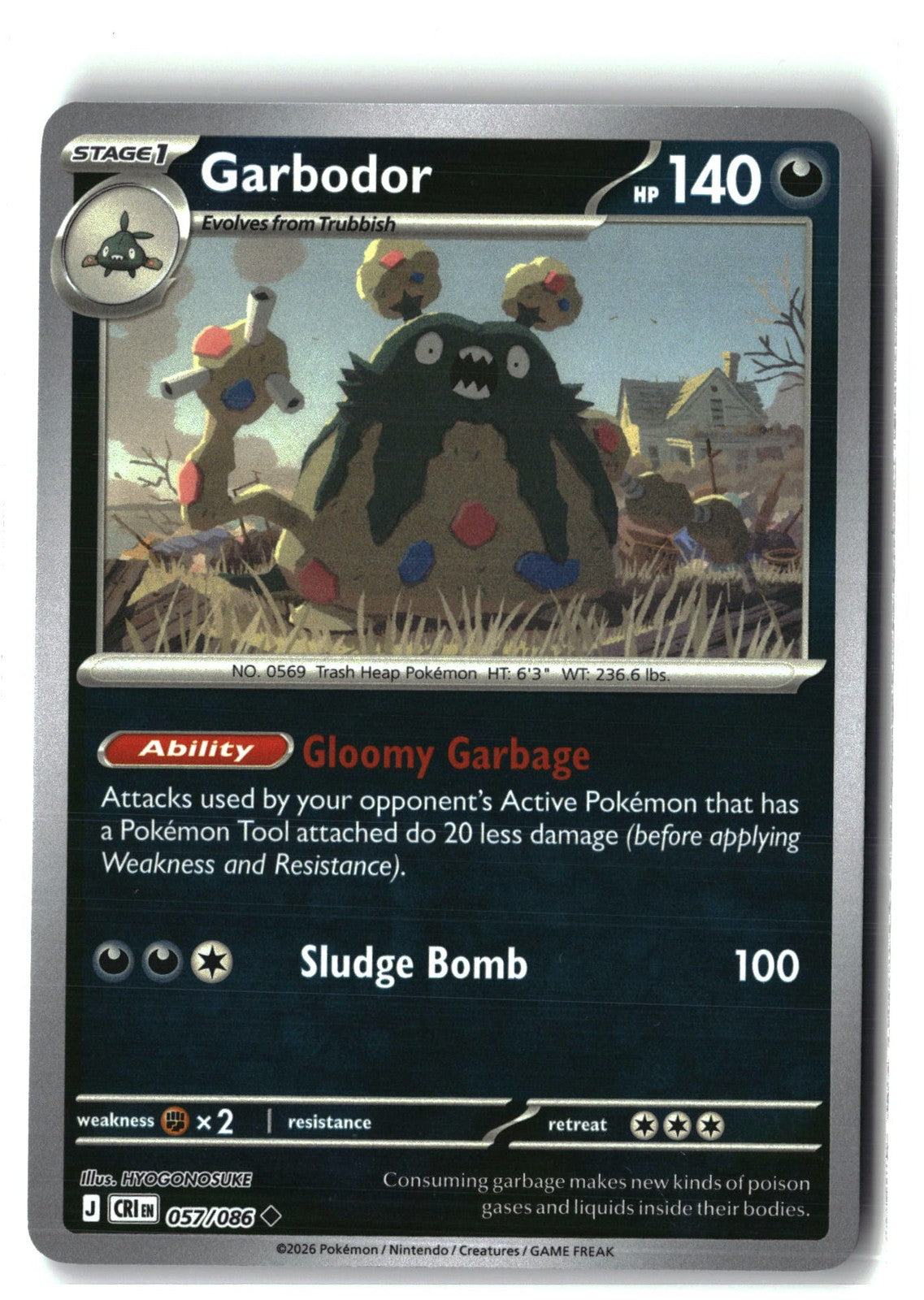 Garbodor Reverse Holofoil NM (Chaos Rising 057/086)