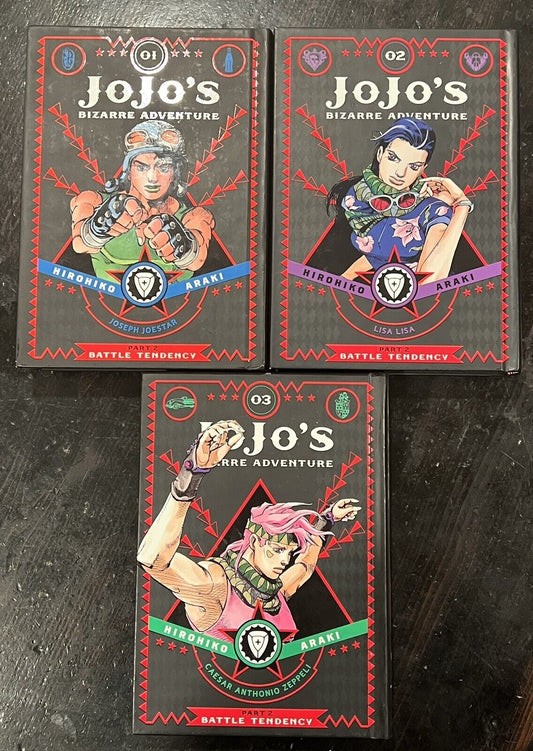 JoJo's Bizarre Adventure: Part 2, Battle Tendency, Vol. 1 - 3, English Manga Set