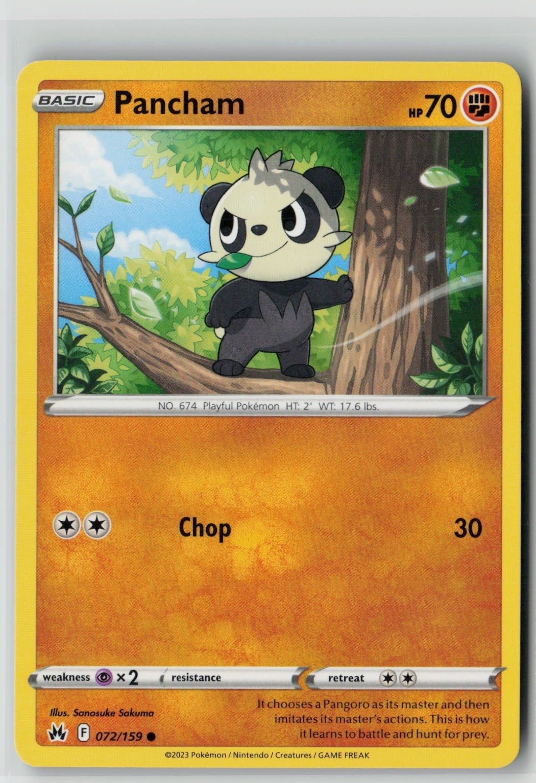Pancham (SWSH: Crown Zenith 072/159) NM