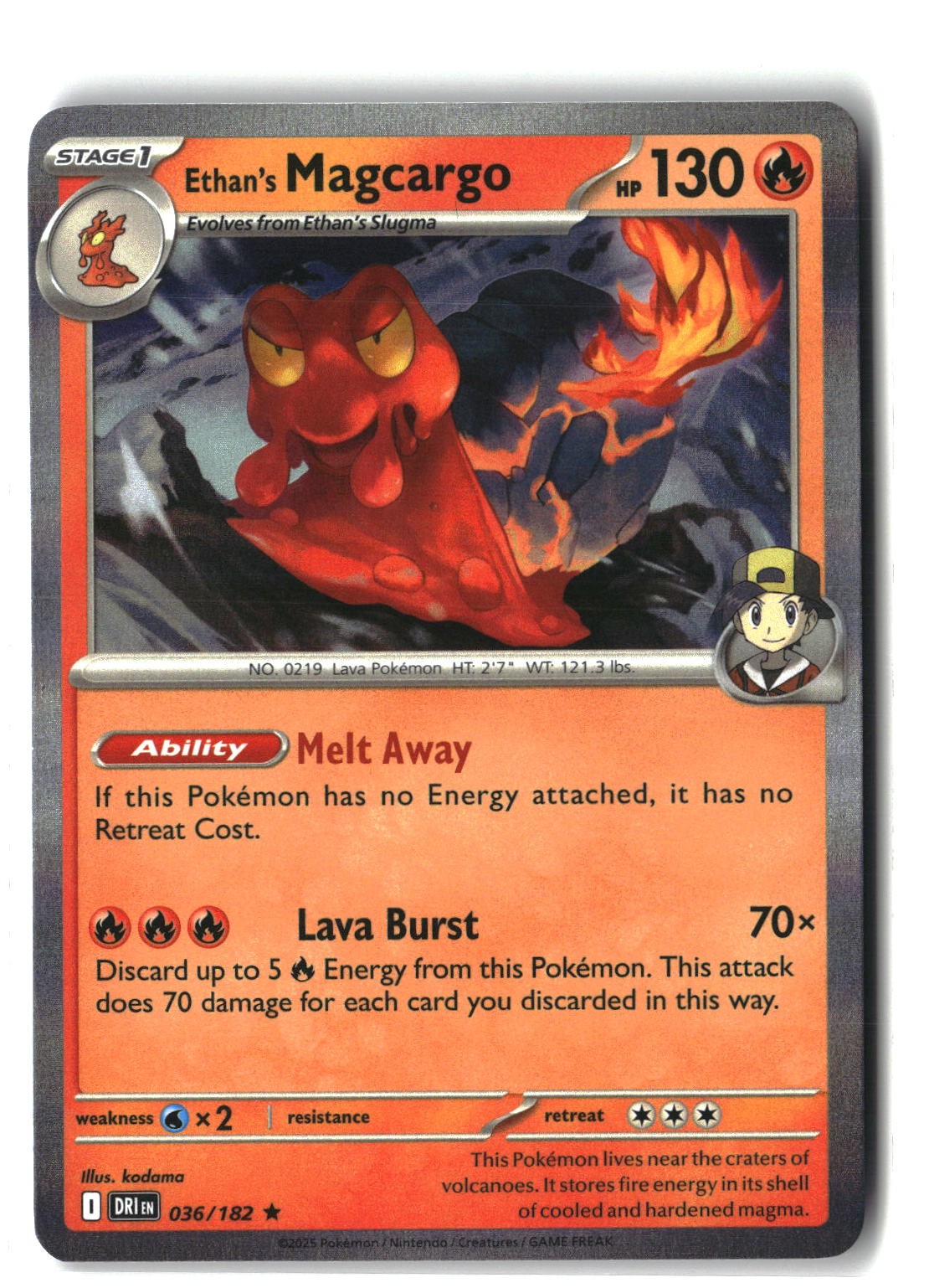 Ethan's Magcargo Holofoil NM (Destined Rivals 036/182)