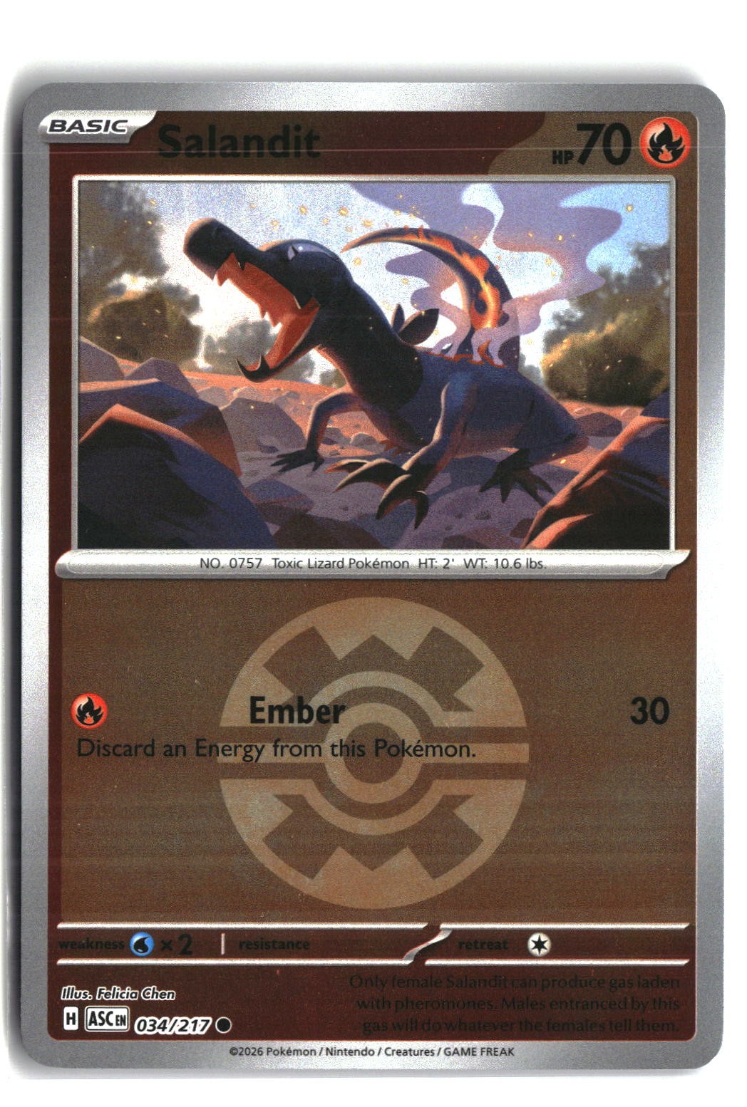 Salandit (Quick Ball) Reverse Holofoil NM (ME: Ascended Heroes 034/217)