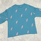 Spiritual Gangster Mazzy Pullover Sweater Blue Lightning Long Sleeve Causal