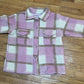 Women's Plaid Flannel Jacket Pink, Size S (Made In Italy)