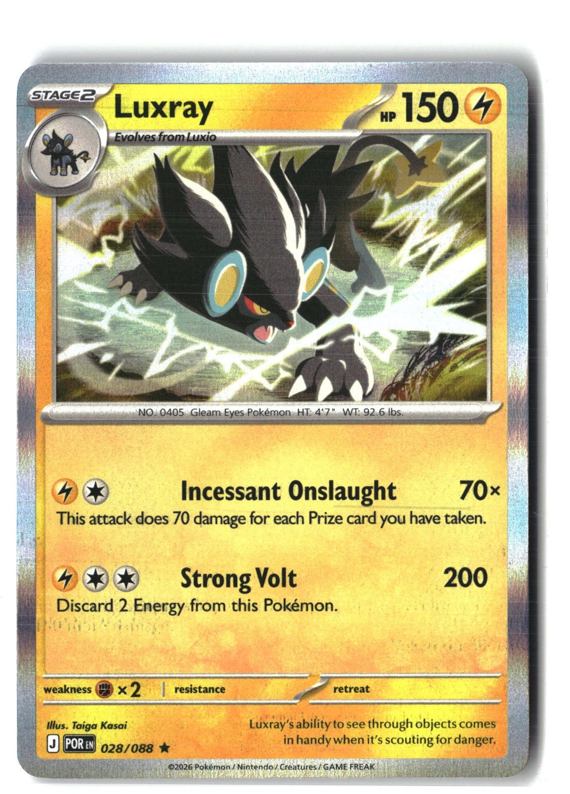 Luxray Holofoil NM (Perfect Order 028/088)