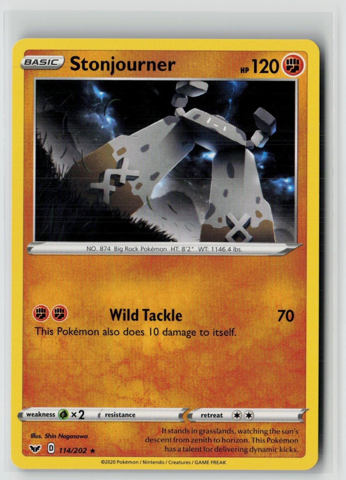 Stonjourner (SWSH01: Sword & Shield Base Set 114/202) NM