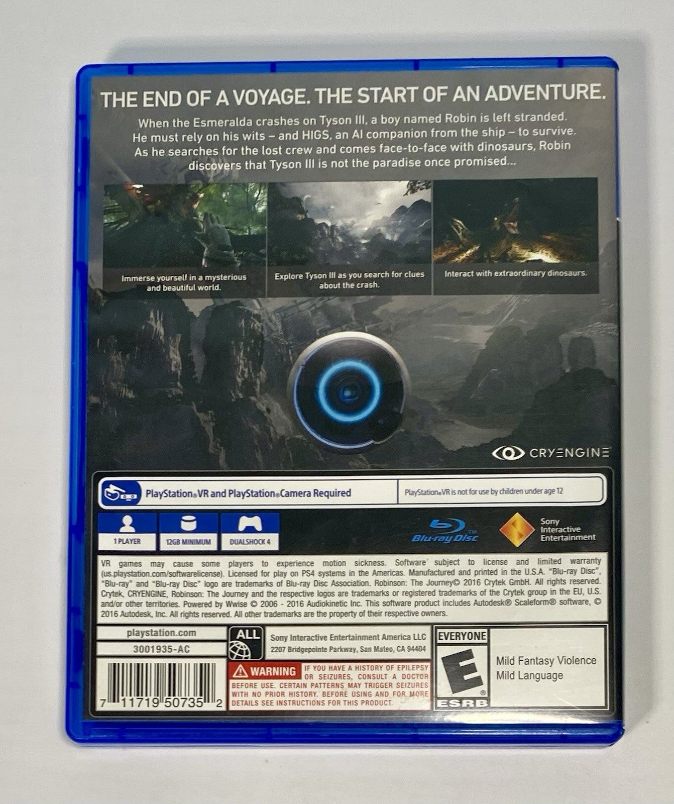 Robinson: The Journey VR Game (Sony PlayStation 4, 2016) VR PS4