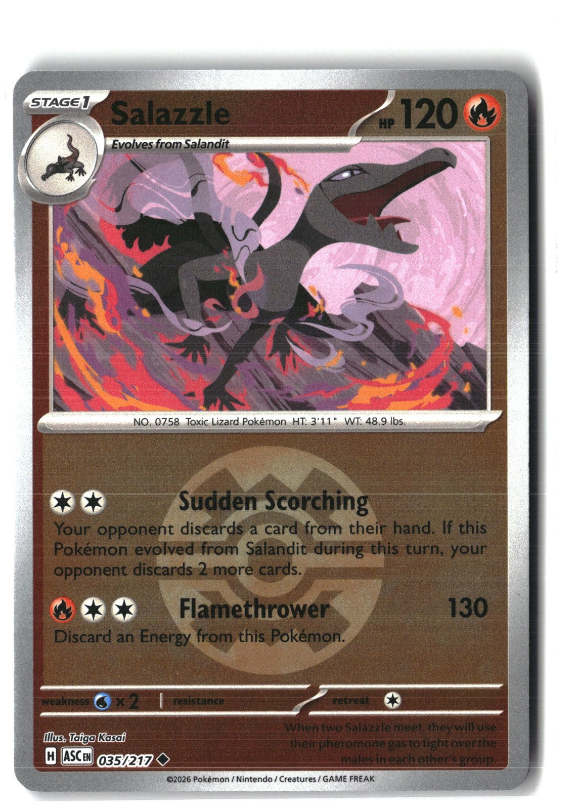 Salazzle (Quick Ball) Reverse Holofoil NM (ME: Ascended Heroes 035/217)
