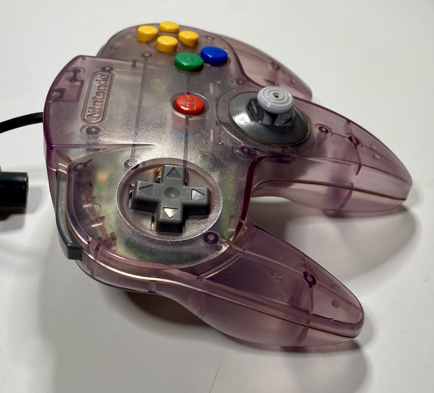 Nintendo 64 N64 Clear Atomic Purple Controller OEM Original All Buttons Tested!
