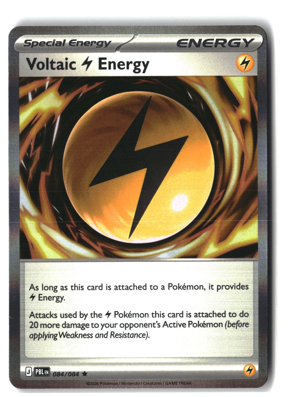 Voltaic Lightning Energy Holofoil NM (Pitch Black 084/084)