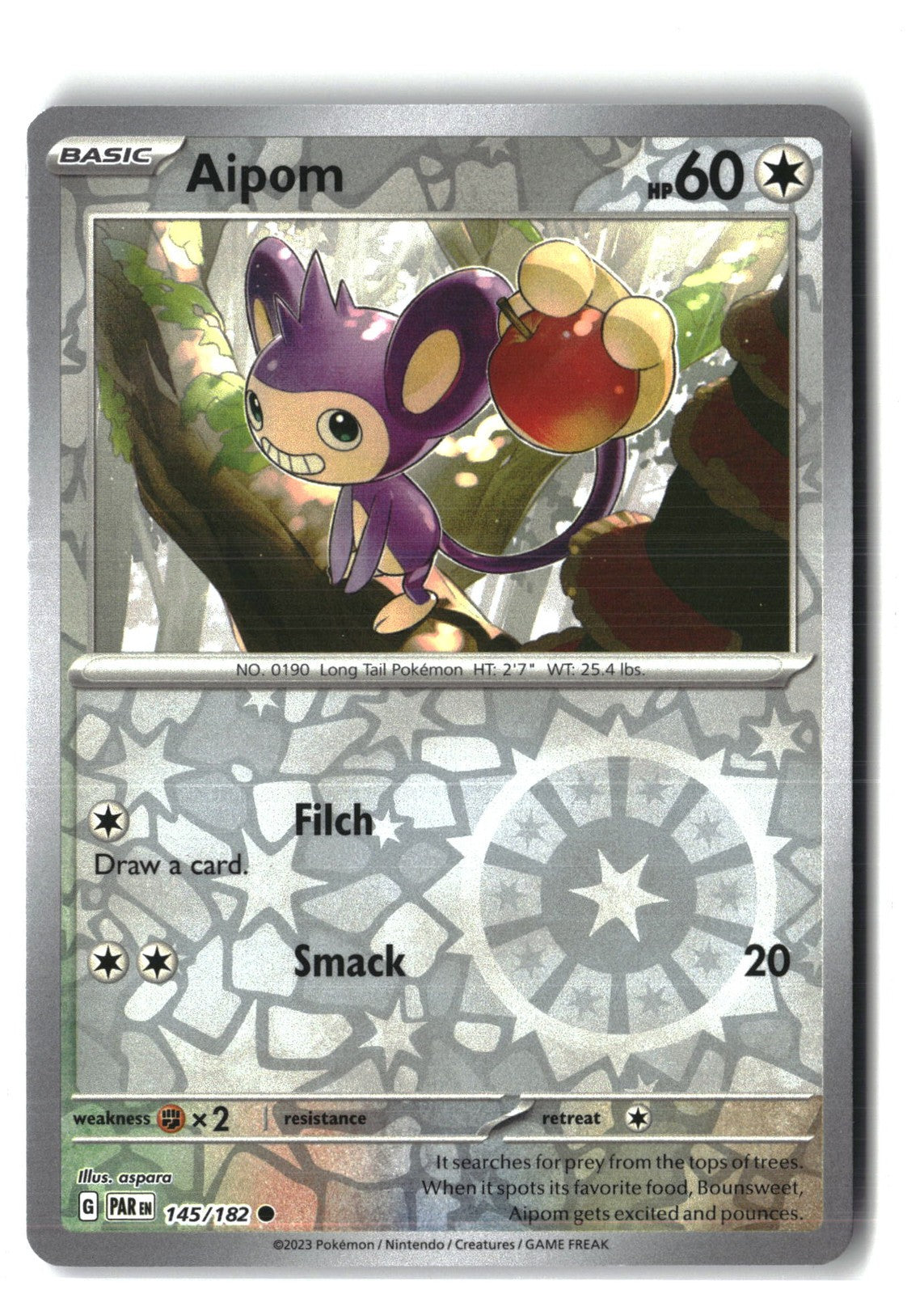 Aipom Reverse Holofoil NM (Paradox Rift 145/182)