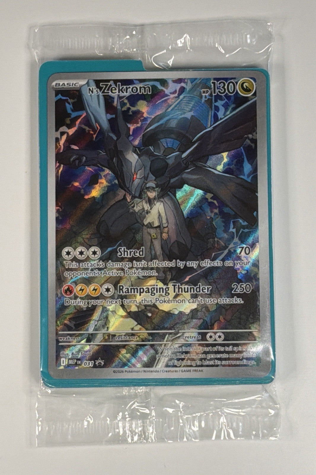 Pokémon TCG Holo Full Art N’s Zekrom Promo Card #31 Sealed New