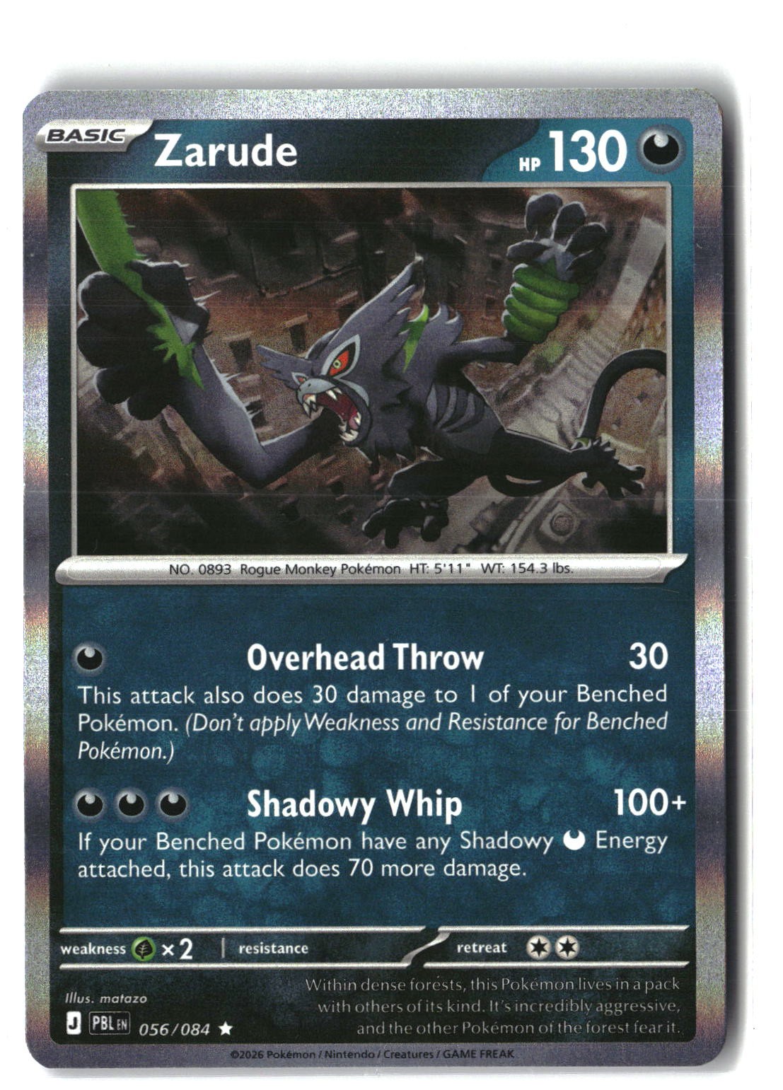 Zarude Holofoil NM (Pitch Black 056/084)