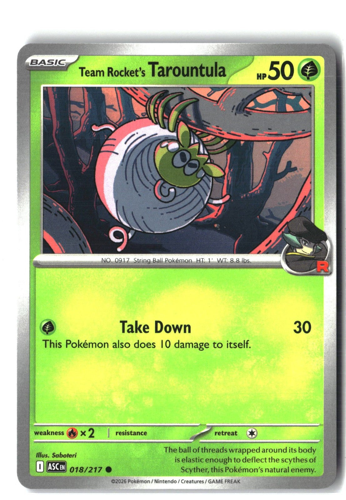 Team Rocket's Tarountula (ME: Ascended Heroes 018/217) NM