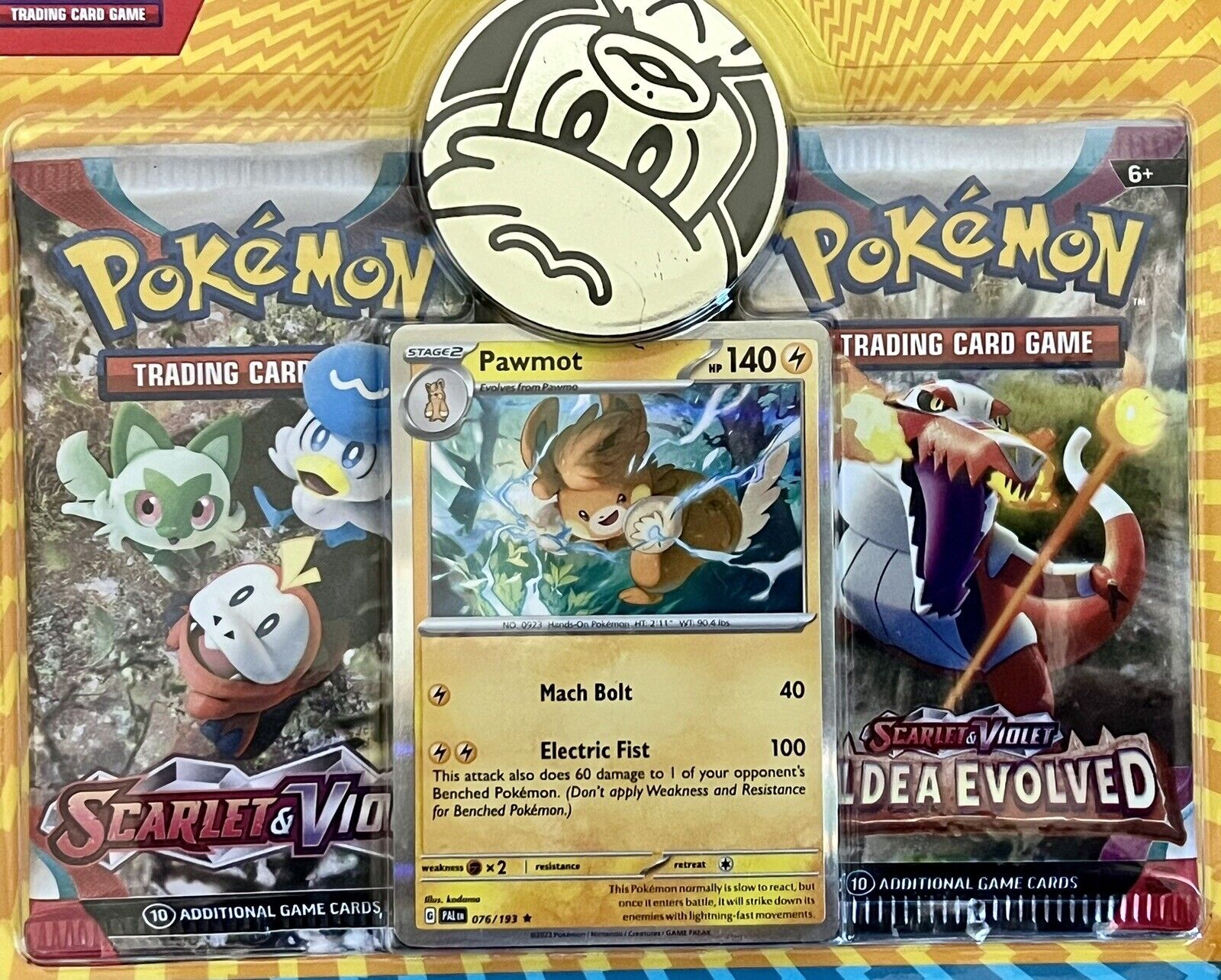 Pokémon TCG *Scarlet & Violet + Paldea Evolved Blister Pack Pawmot!