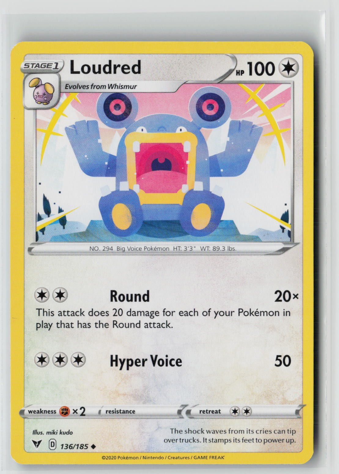 Loudred (SWSH04: Vivid Voltage 136/185) NM