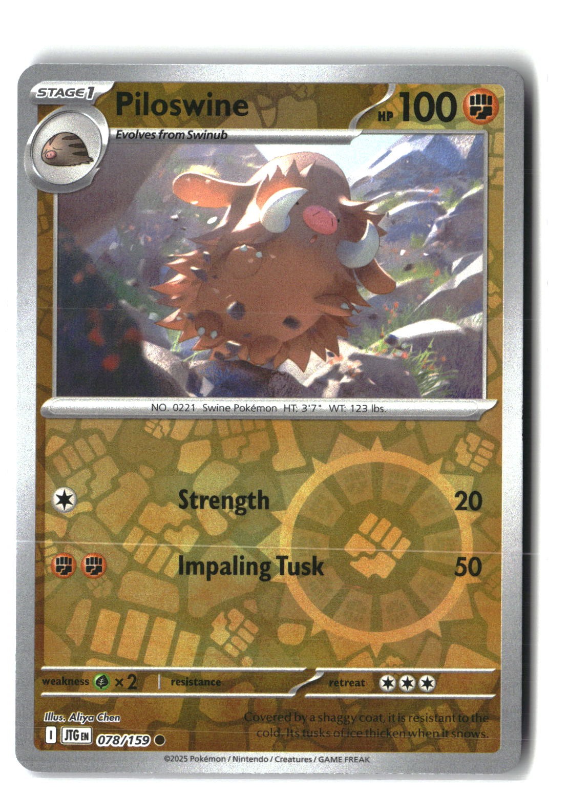 Piloswine Reverse Holofoil NM (Journey Together 078/159)