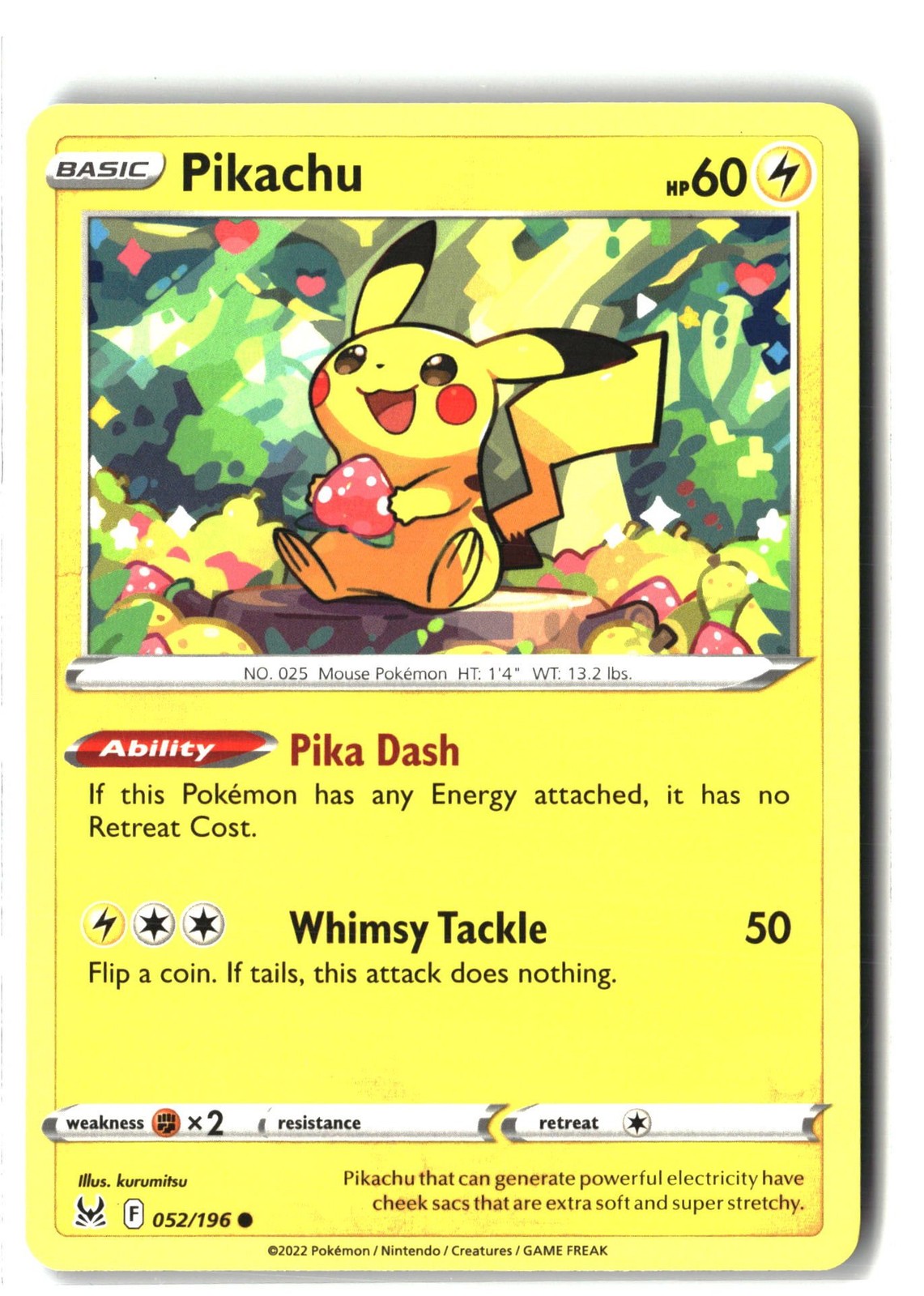 Pikachu (SWSH11: Lost Origin 052/196) NM