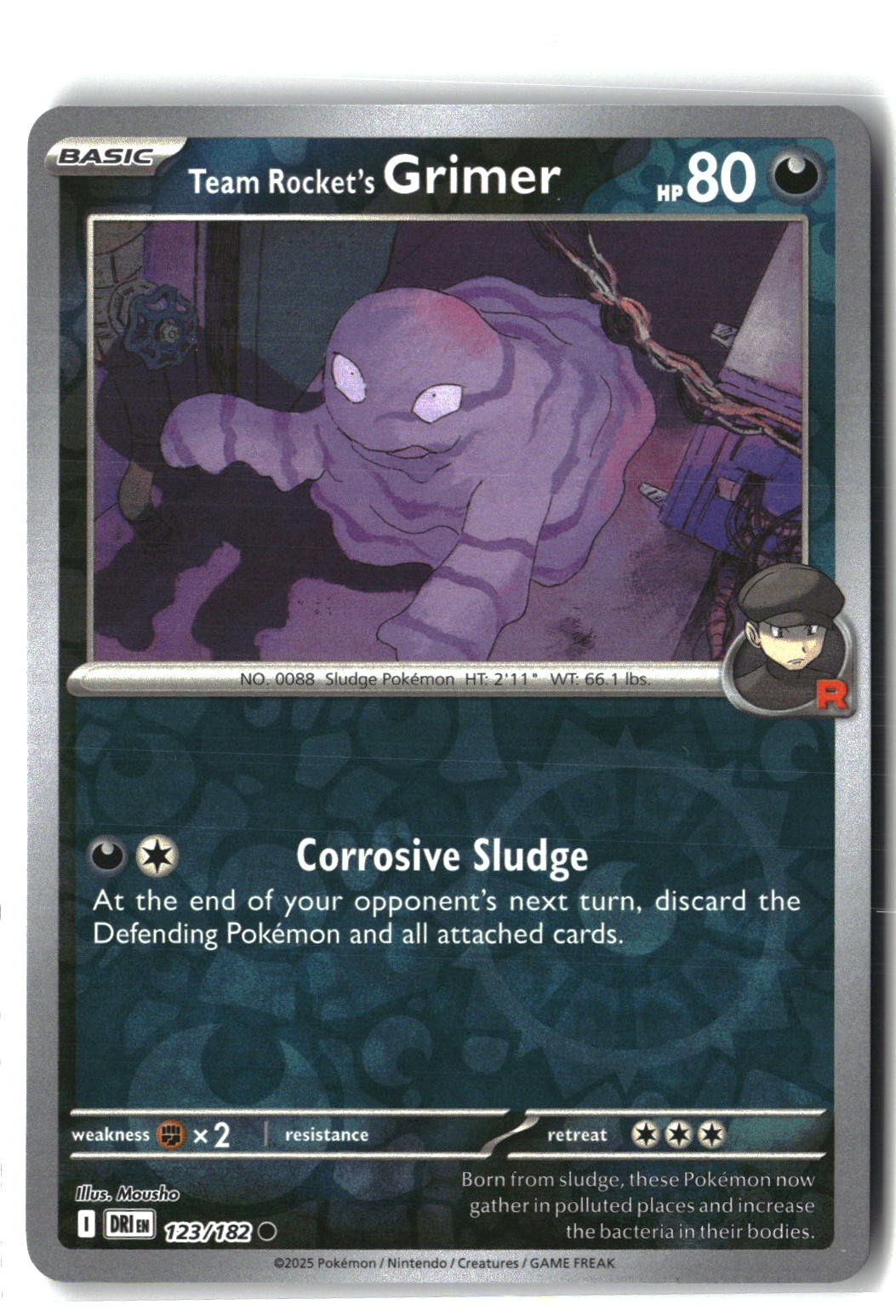 Team Rocket's Grimer Reverse Holofoil NM (Destined Rivals 123/182)