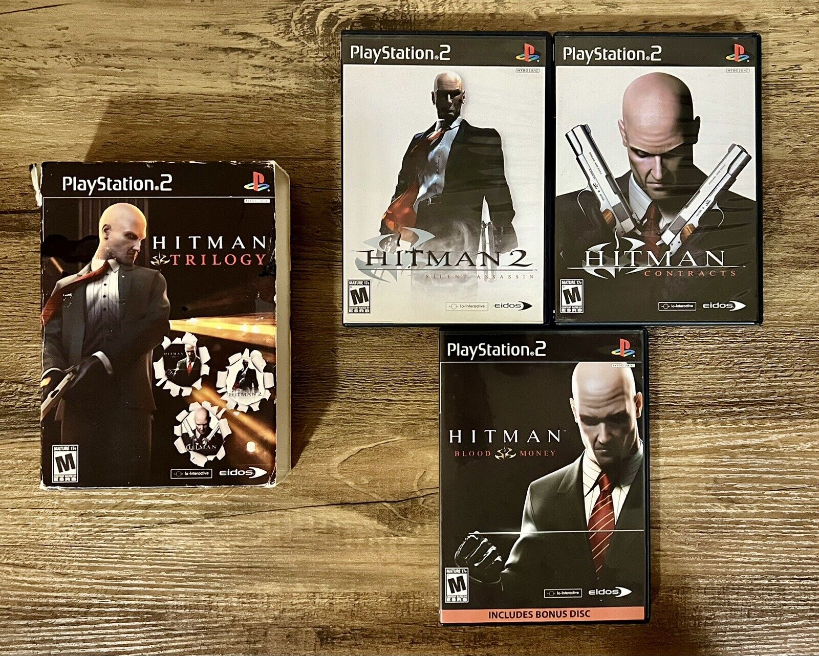 Hitman Trilogy (Sony PlayStation 2, 2007) COMPLETE AND TESTED 3 GAMES, MOVIE PRE