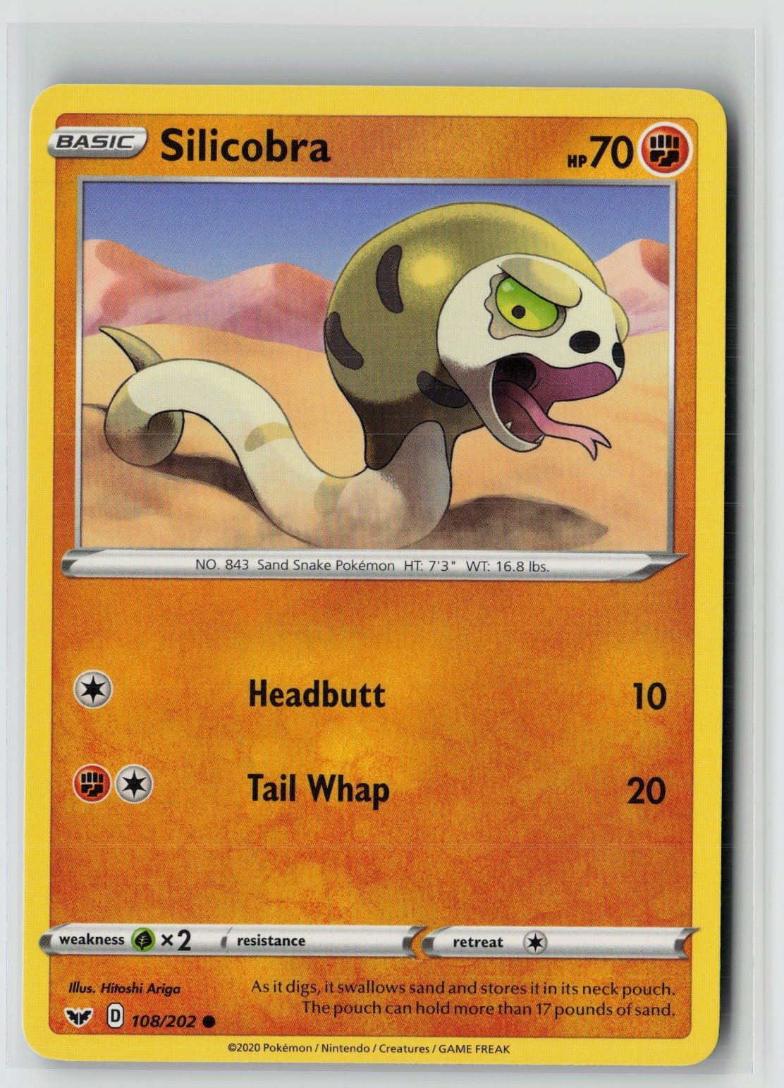 Silicobra (108) (SWSH01: Sword & Shield Base Set 108/202) NM