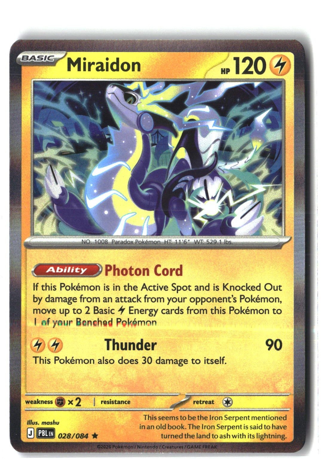 Miraidon Holofoil NM (Pitch Black 028/084)