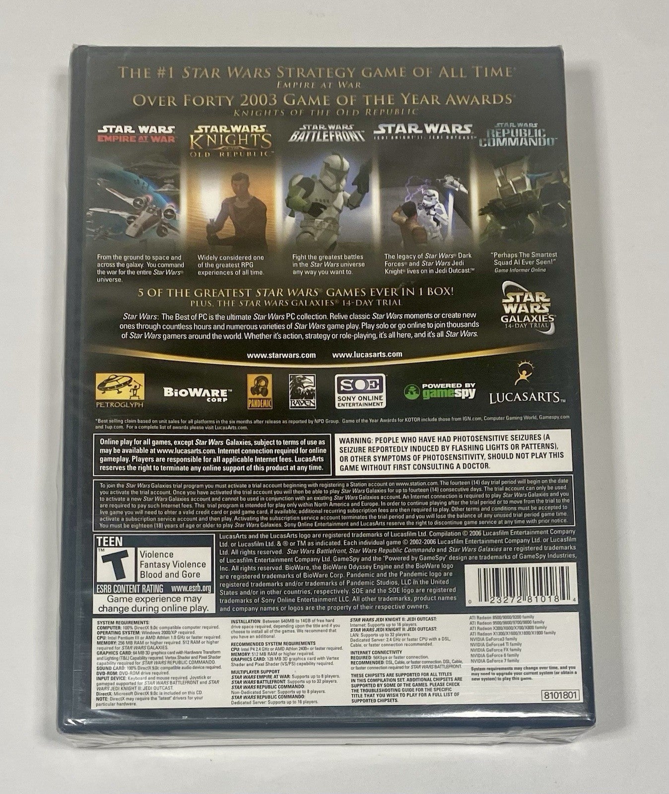 Star Wars: The Best of PC, 5 PC Video Games, Brand New & Factory Sealed