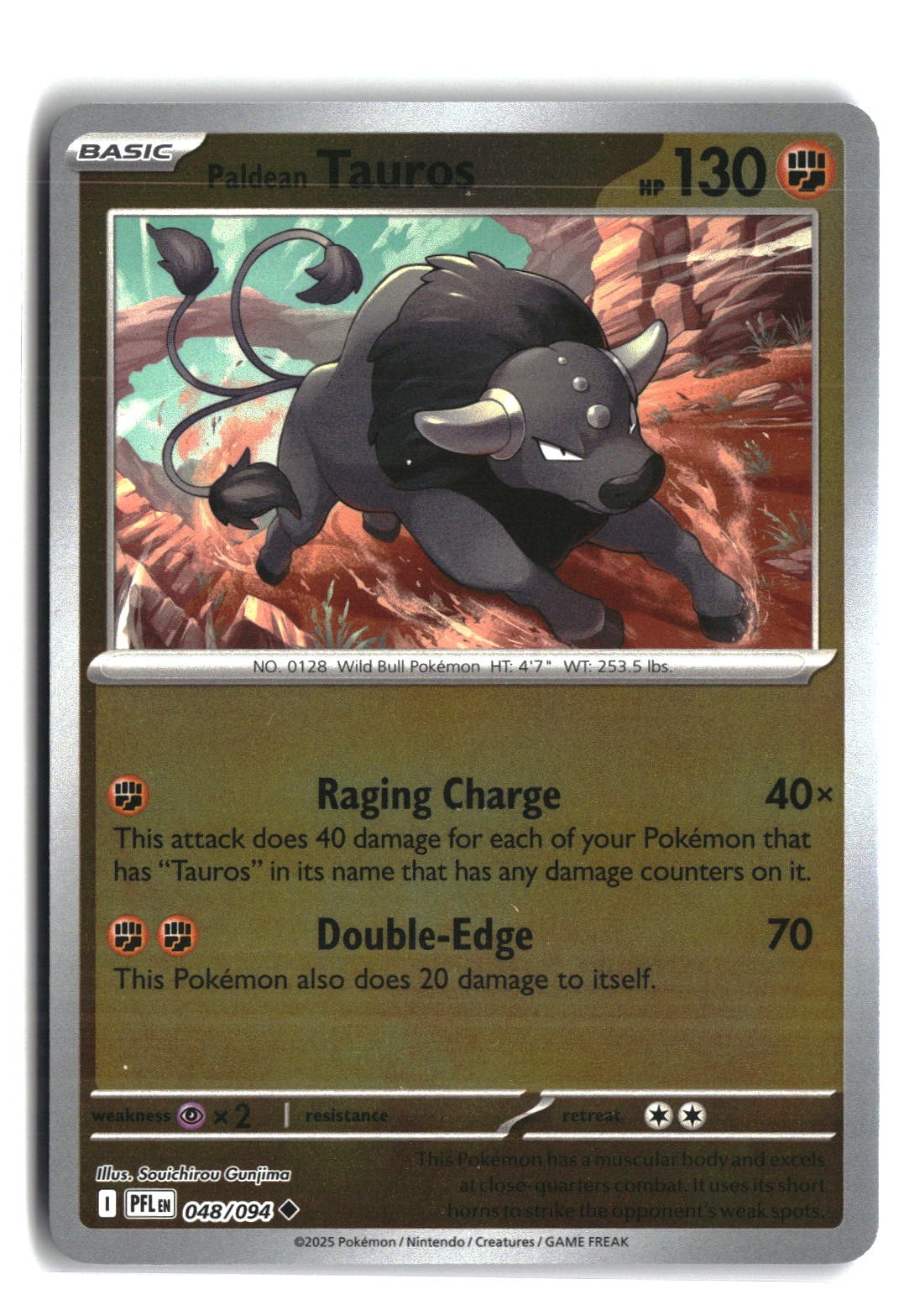 Paldean Tauros Reverse Holofoil NM (Phantasmal Flames 048/094)