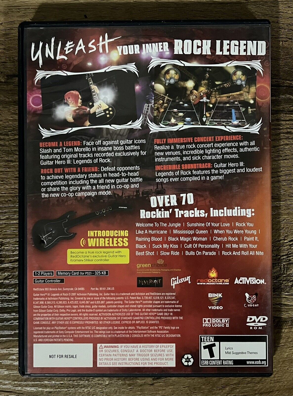 Guitar Hero III 3: Legends of Rock (Sony Playstation 2) PS2 Manual Tested Works