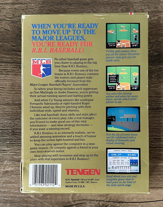 R.B.I. Baseball: Tengen (Nintendo NES, 1988) Box , Sleeve & Game Tested